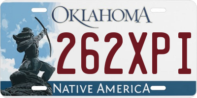 OK license plate 262XPI