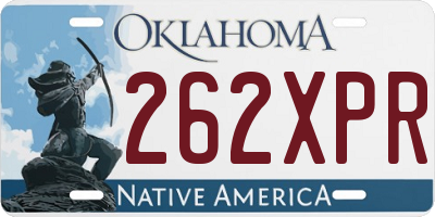 OK license plate 262XPR