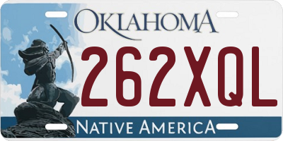 OK license plate 262XQL