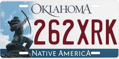 OK license plate 262XRK