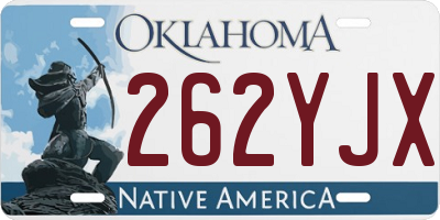 OK license plate 262YJX