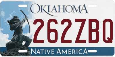 OK license plate 262ZBQ