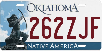 OK license plate 262ZJF
