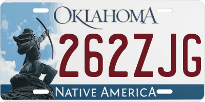 OK license plate 262ZJG