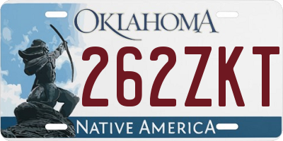 OK license plate 262ZKT