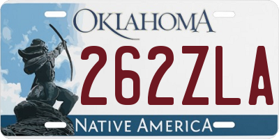OK license plate 262ZLA