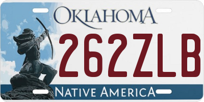 OK license plate 262ZLB