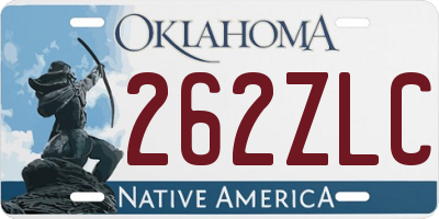 OK license plate 262ZLC
