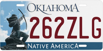 OK license plate 262ZLG