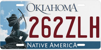 OK license plate 262ZLH