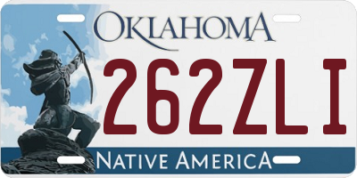 OK license plate 262ZLI