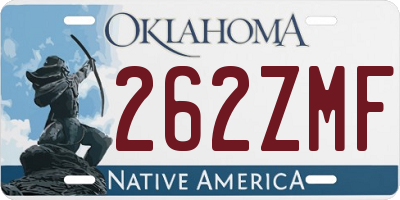 OK license plate 262ZMF