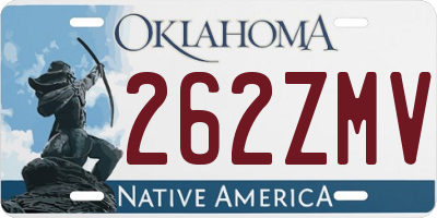 OK license plate 262ZMV