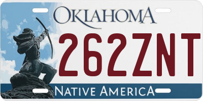 OK license plate 262ZNT