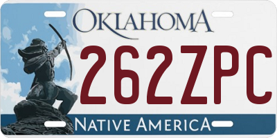 OK license plate 262ZPC