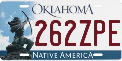 OK license plate 262ZPE