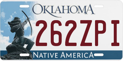 OK license plate 262ZPI