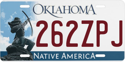 OK license plate 262ZPJ