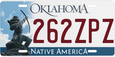 OK license plate 262ZPZ