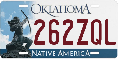 OK license plate 262ZQL