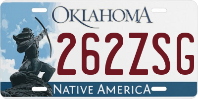 OK license plate 262ZSG