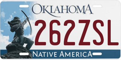 OK license plate 262ZSL