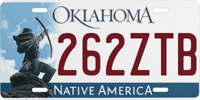 OK license plate 262ZTB