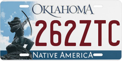 OK license plate 262ZTC