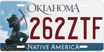 OK license plate 262ZTF