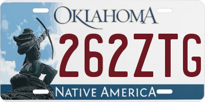 OK license plate 262ZTG