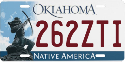 OK license plate 262ZTI