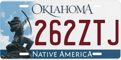 OK license plate 262ZTJ