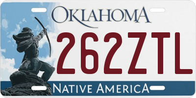 OK license plate 262ZTL