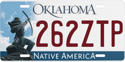 OK license plate 262ZTP