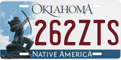 OK license plate 262ZTS