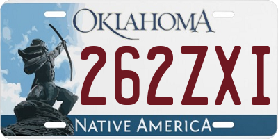 OK license plate 262ZXI