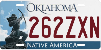 OK license plate 262ZXN