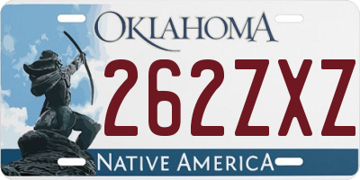 OK license plate 262ZXZ