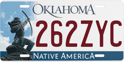 OK license plate 262ZYC