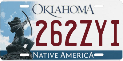 OK license plate 262ZYI