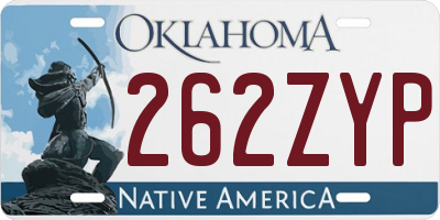 OK license plate 262ZYP