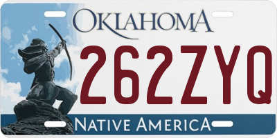 OK license plate 262ZYQ