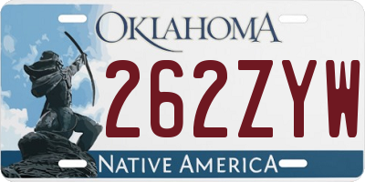 OK license plate 262ZYW