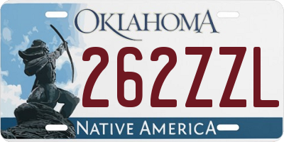 OK license plate 262ZZL