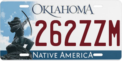 OK license plate 262ZZM