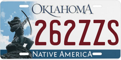 OK license plate 262ZZS