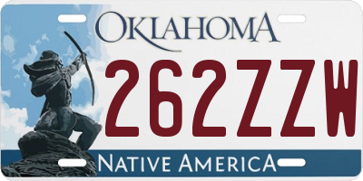 OK license plate 262ZZW