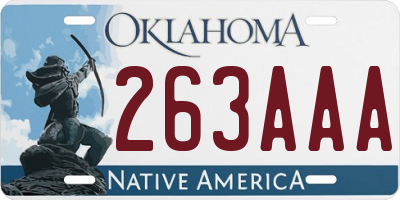 OK license plate 263AAA