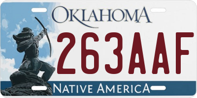 OK license plate 263AAF