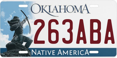 OK license plate 263ABA